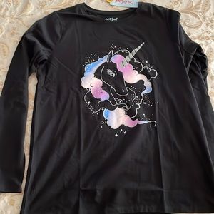 Girls Cat and Jack long sleeve sparkly unicorn shirt